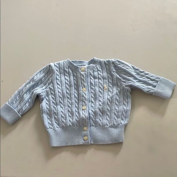Polo Ralph Lauren Baby Light Blue Cable Knit Cardigan - Picture 1 of 1